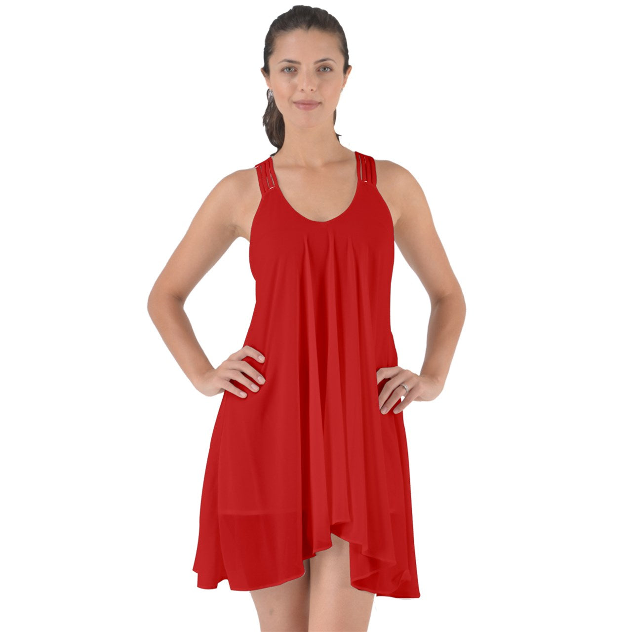 Show Some Back Chiffon Red Dress