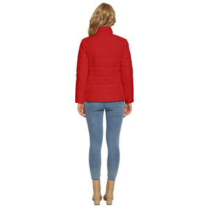 Women's Red Puffer Bubble Jacket Coat