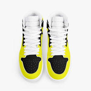 High-Top Leather Sneakers - Yellow and Black