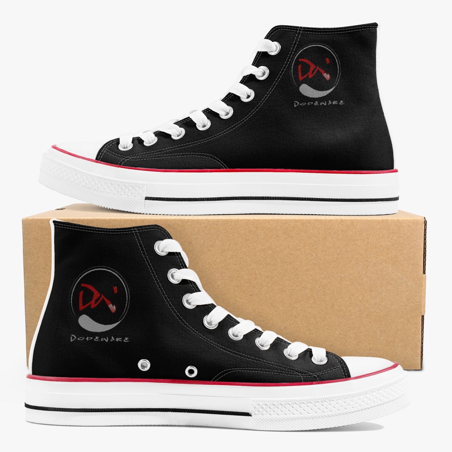 285. New High-Top Canvas Shoes - black