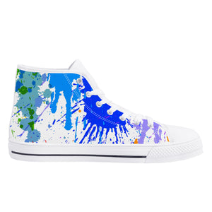 D25 High-Top Canvas Shoes - White Painted Colors