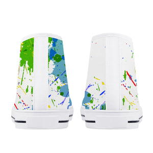 D25 High-Top Canvas Shoes - White Painted Colors