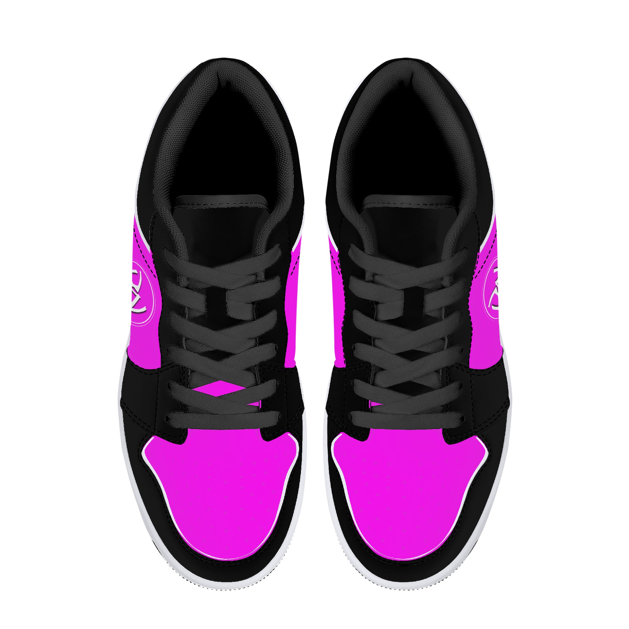 D15 Low-Top Leather Sneakers - Black and Pink