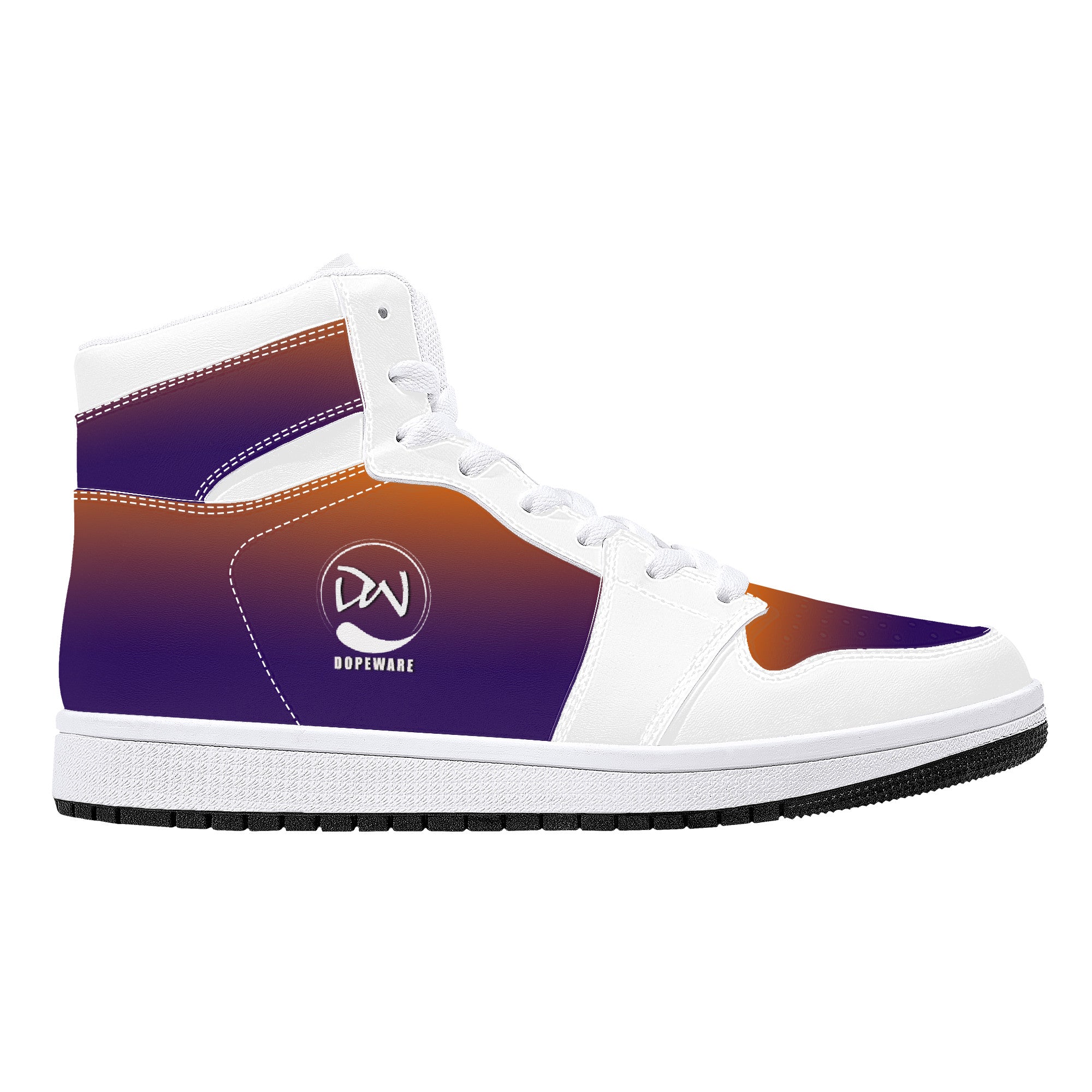 D16 High-Top Leather Sneakers - White