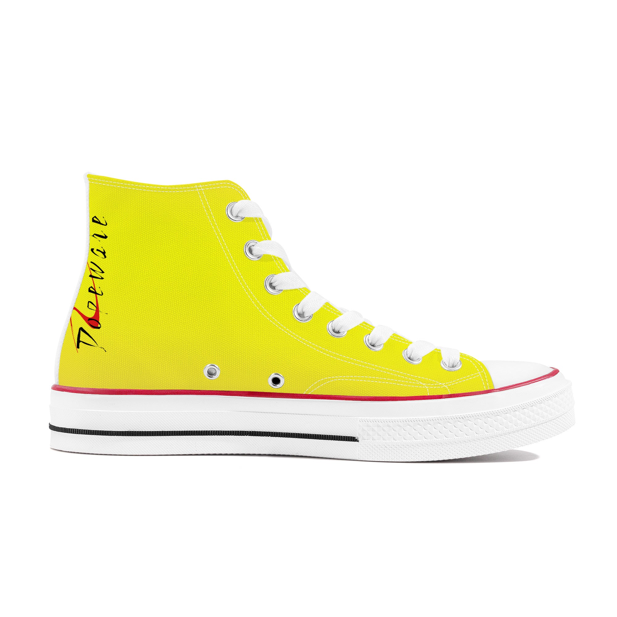 D70 High Top Canvas Shoes - Pink & Yellow