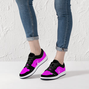 D15 Low-Top Leather Sneakers - Black and Pink