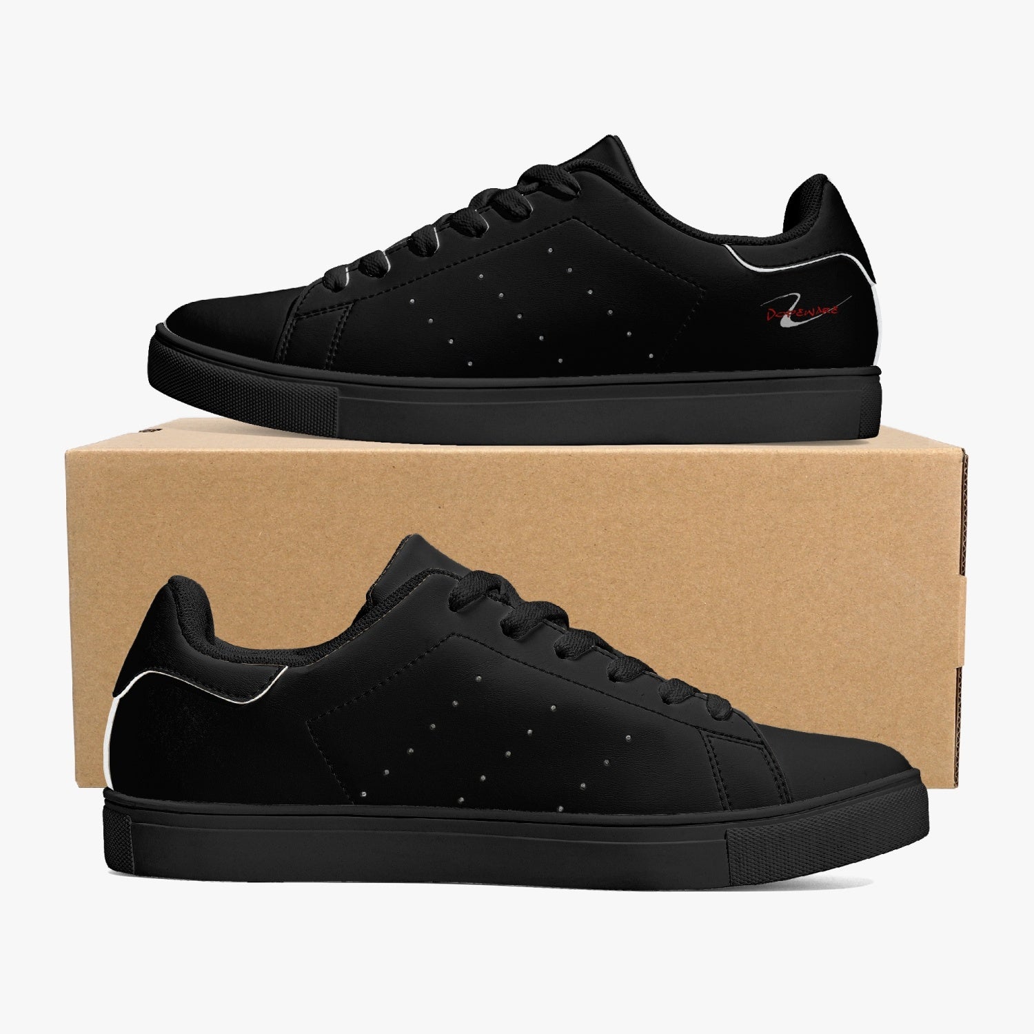 190. Classic Low-Top Leather Sneakers - Black