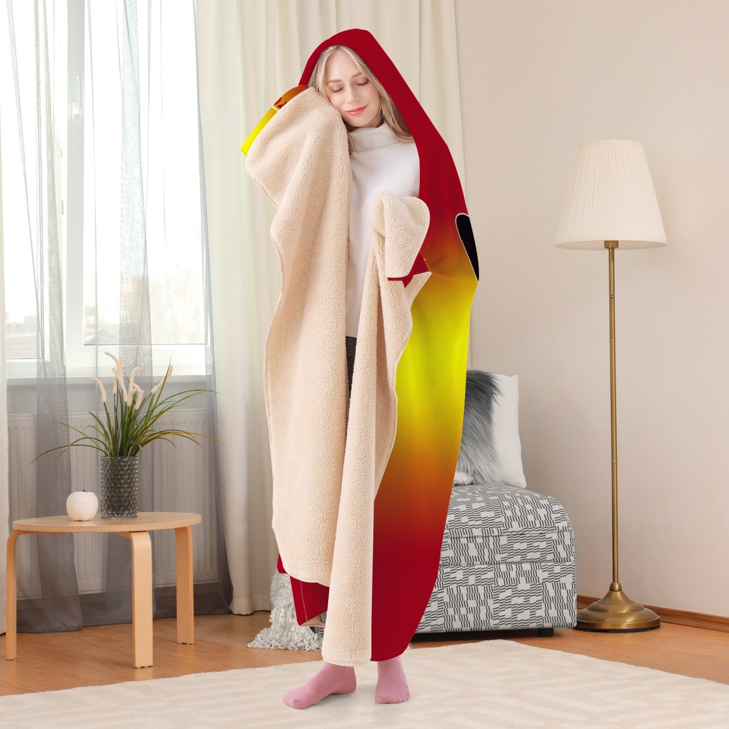 320. Casual Dual-Sided Stitched Hoodie Blanket