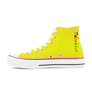 D70 High Top Canvas Shoes - Pink & Yellow