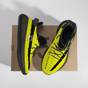 Trendy Mesh Knit Sneakers - Black and Yellow