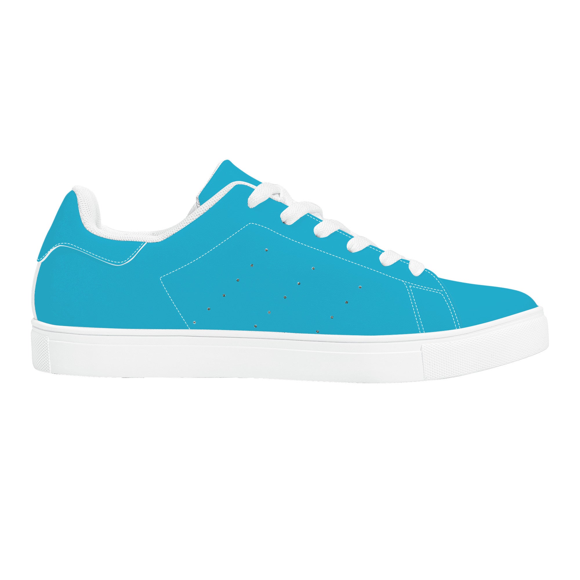 D27 Low-Top Synthetic Leather Sneakers - Light Blue