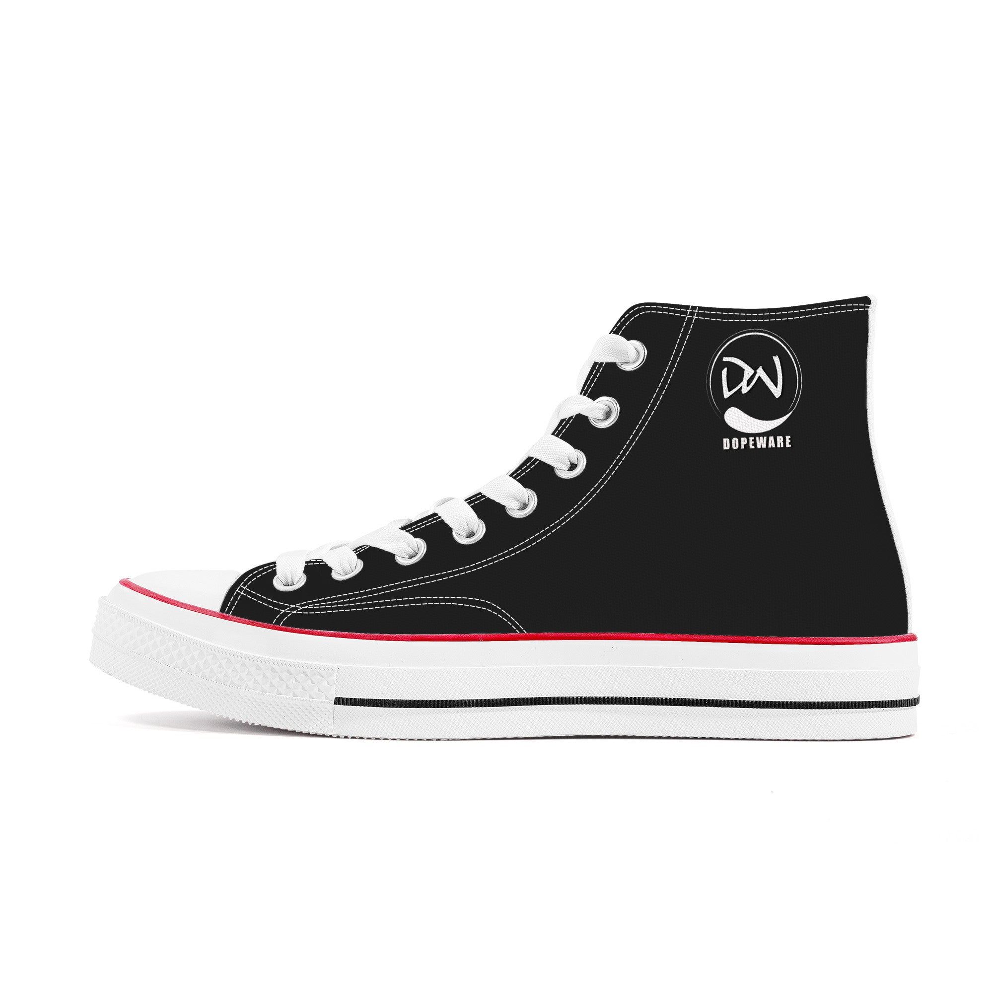 D70 High Top Canvas Shoes - Black