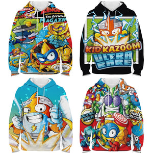 Children Super Zings Hoodie Boys Girls Cartoon 3D Printed Pullovers Kids Superzings Sweatshirt Harajuku Streetwear Spring Winter