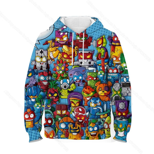 Children Super Zings Hoodie Boys Girls Cartoon 3D Printed Pullovers Kids Superzings Sweatshirt Harajuku Streetwear Spring Winter