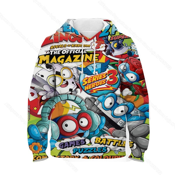 Children Super Zings Hoodie Boys Girls Cartoon 3D Printed Pullovers Kids Superzings Sweatshirt Harajuku Streetwear Spring Winter