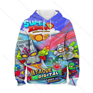 Children Super Zings Hoodie Boys Girls Cartoon 3D Printed Pullovers Kids Superzings Sweatshirt Harajuku Streetwear Spring Winter