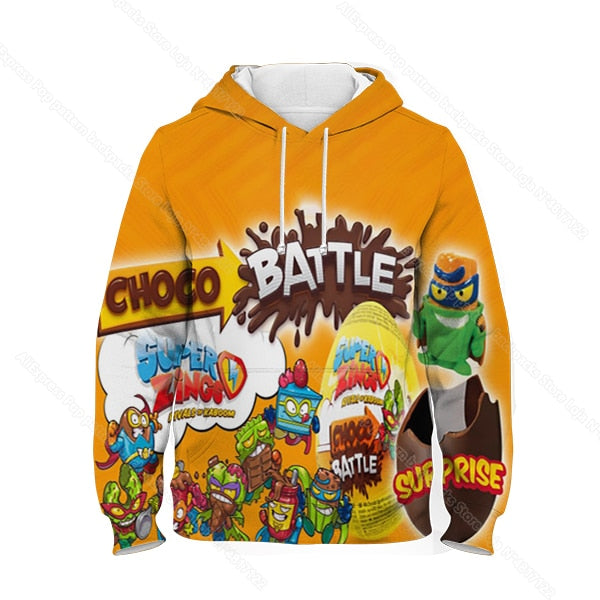 Children Super Zings Hoodie Boys Girls Cartoon 3D Printed Pullovers Kids Superzings Sweatshirt Harajuku Streetwear Spring Winter