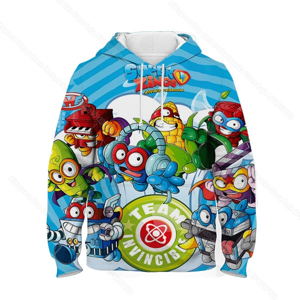 Children Super Zings Hoodie Boys Girls Cartoon 3D Printed Pullovers Kids Superzings Sweatshirt Harajuku Streetwear Spring Winter