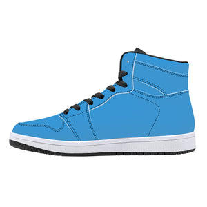 D16 High-Top Leather Sneakers - Light Blue