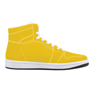 D16 High-Top Leather Sneakers - Yellow