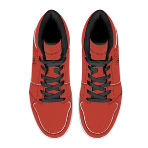 D16 High-Top Leather Sneakers - Red