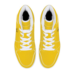 D16 High-Top Leather Sneakers - Yellow