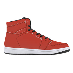 D16 High-Top Leather Sneakers - Red