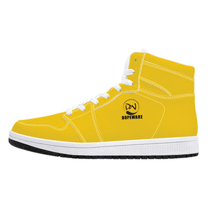 D16 High-Top Leather Sneakers - Yellow