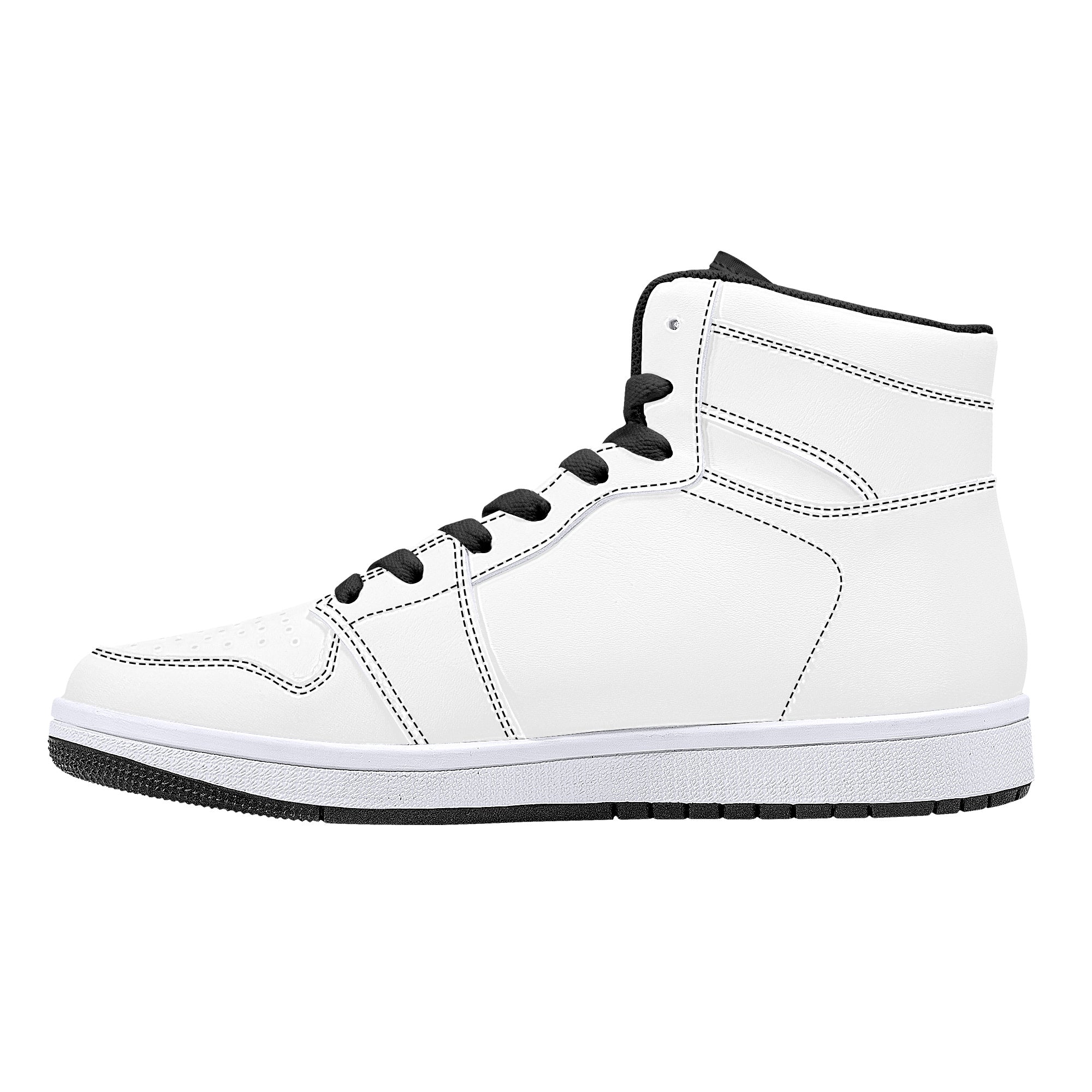 D16 High-Top Leather Sneakers - White