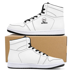 D16 High-Top Leather Sneakers - White