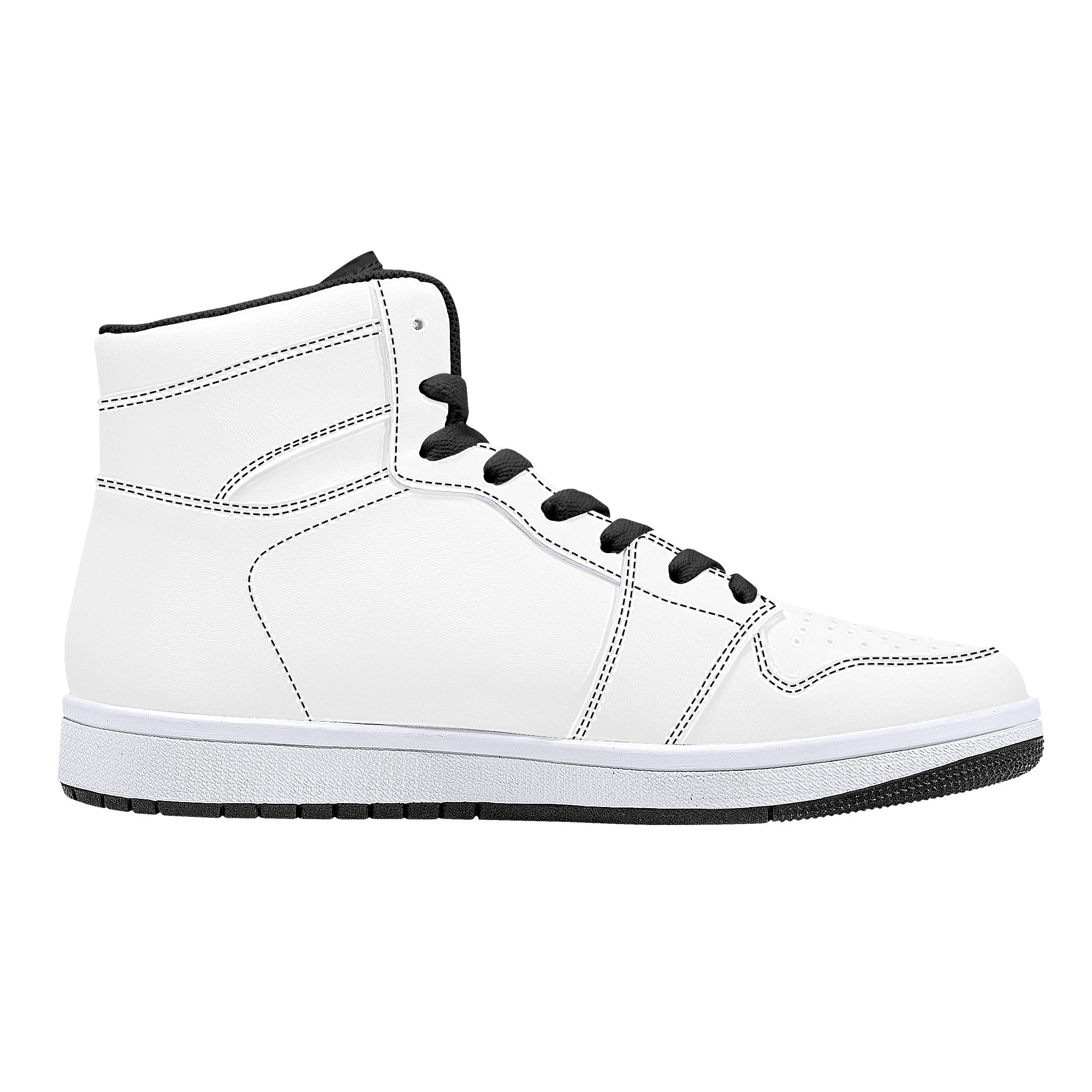 D16 High-Top Leather Sneakers - White