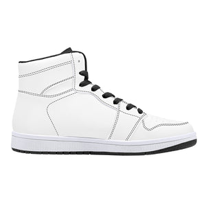 D16 High-Top Leather Sneakers - White