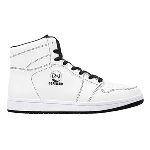 D16 High-Top Leather Sneakers - White