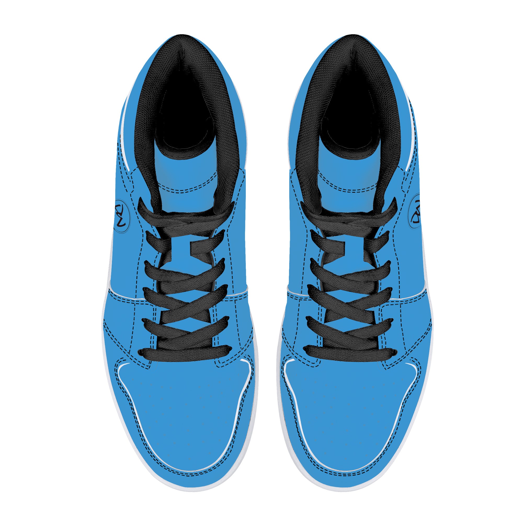 D16 High-Top Leather Sneakers - Light Blue