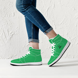 D16 High-Top Leather Sneakers - Green