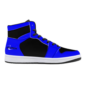 D16 High-Top Leather Sneakers - Black and Blue